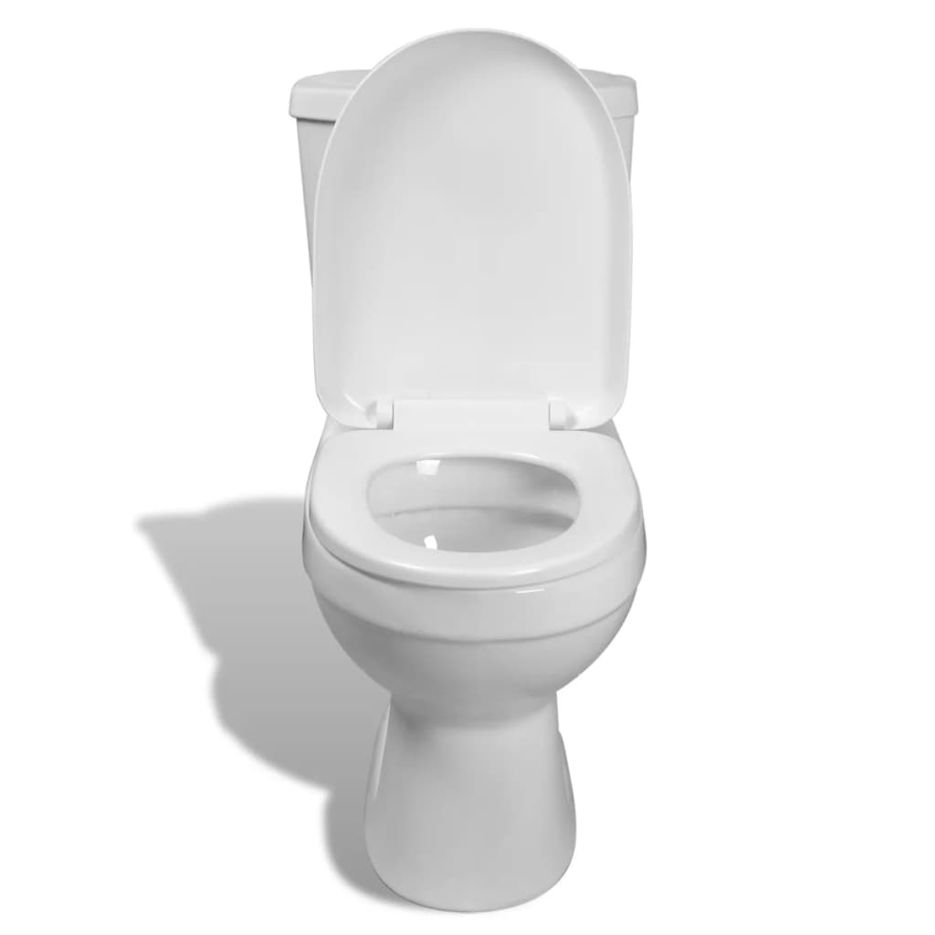 Toilette mit Spülkasten Weiß