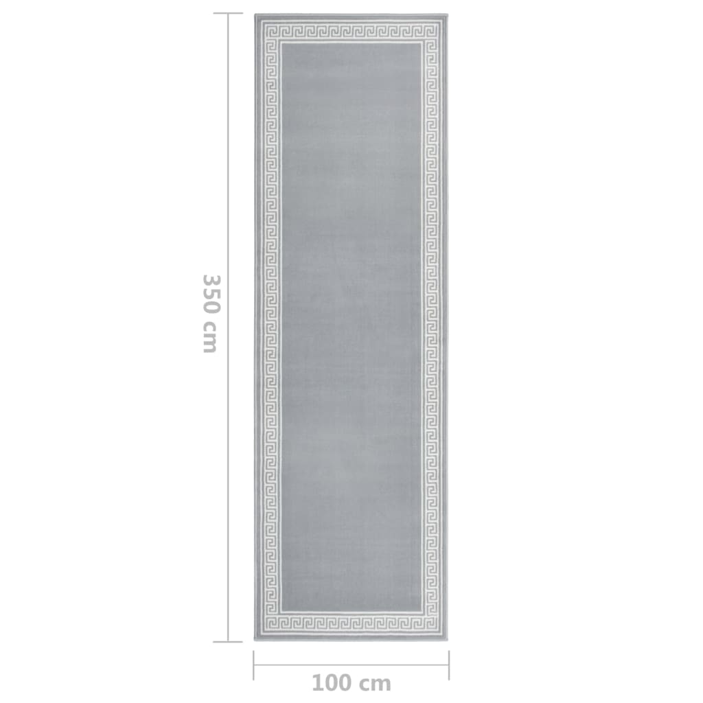 vidaXL Teppichläufer BCF Grau mit Motiv 100x350 cm