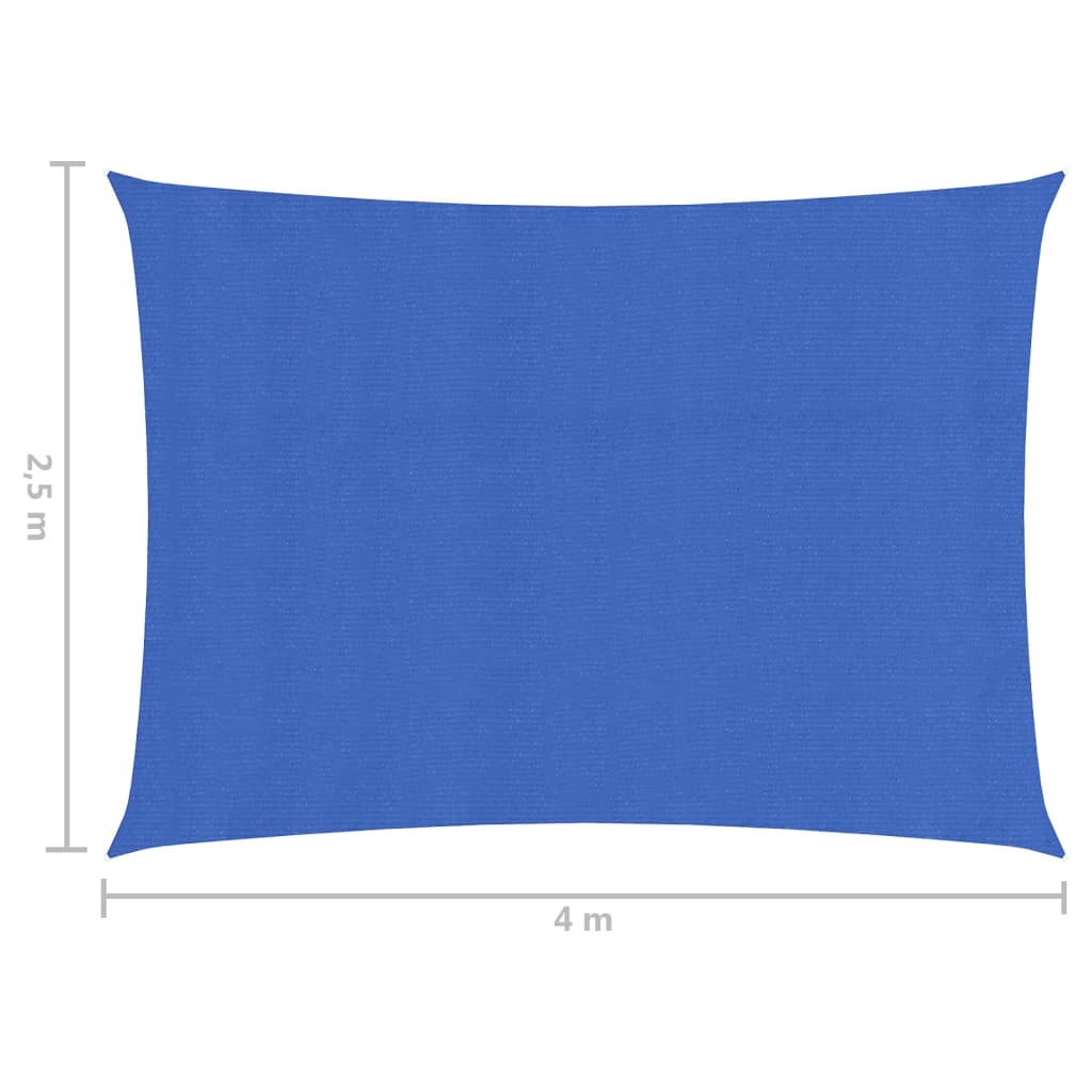 vidaXL Sonnensegel 160 g/m² Blau 2,5x4 m HDPE