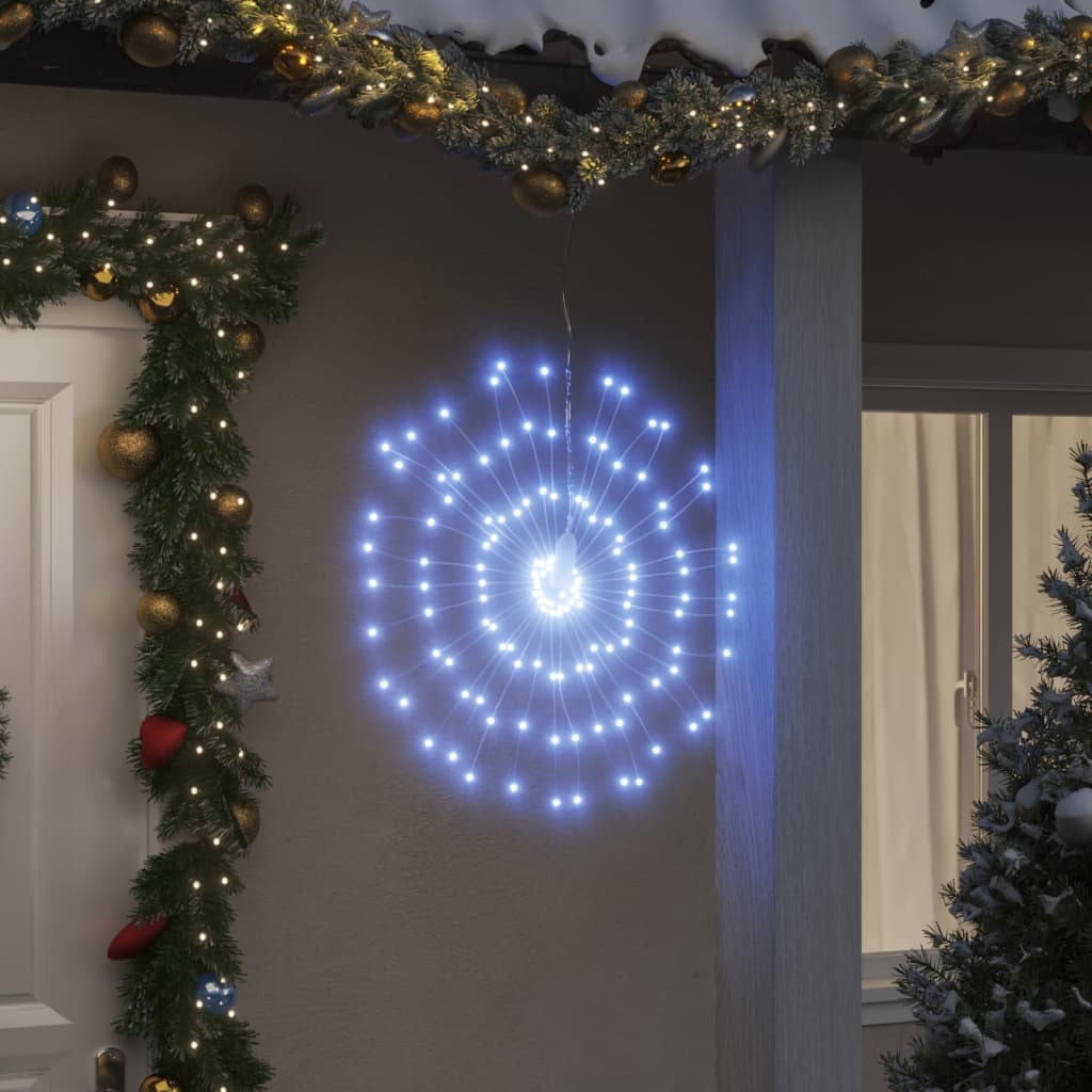 vidaXL Weihnachtsbeleuchtungen Feuerwerk 8 Stk. 140 LEDs Kaltweiß 17cm
