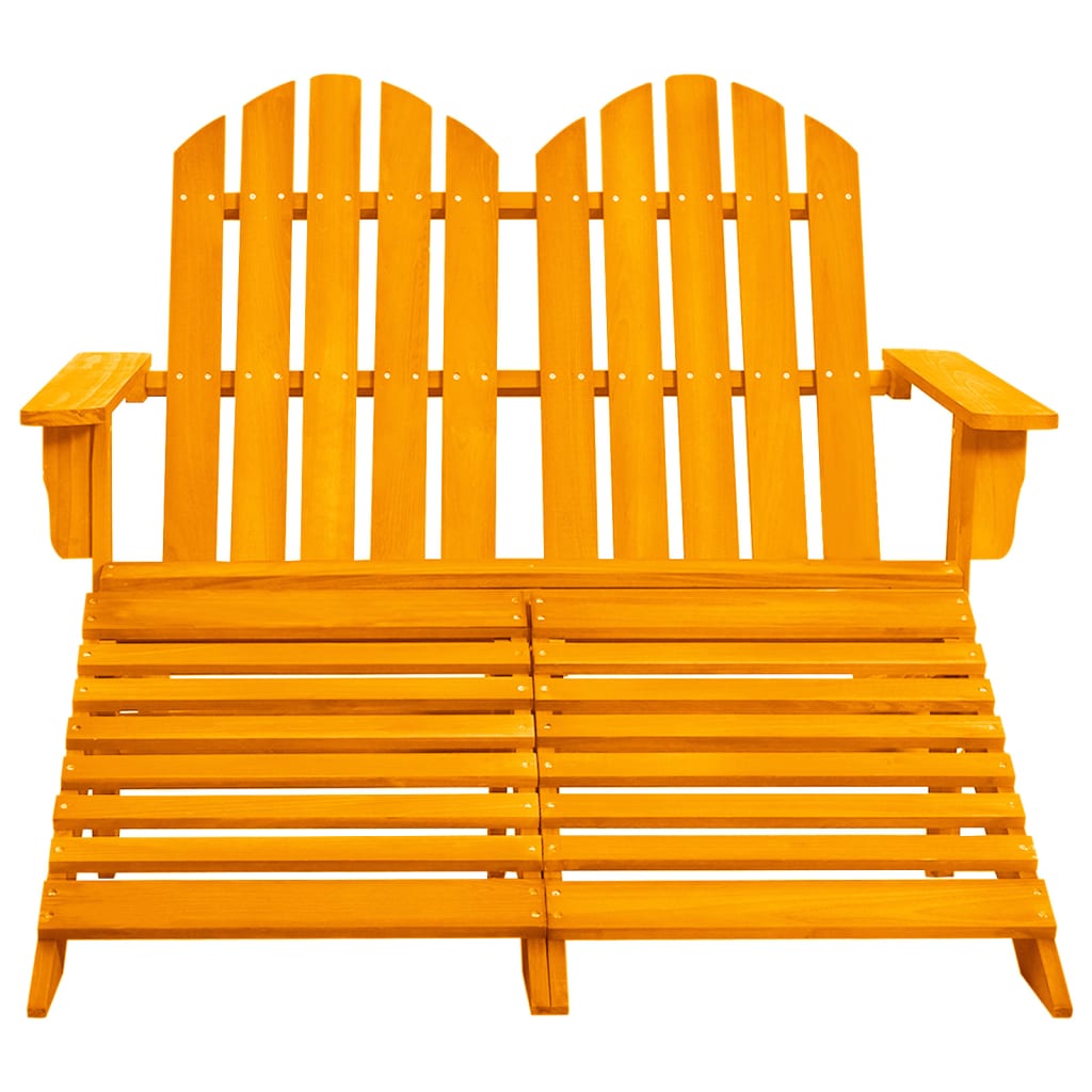 vidaXL Adirondack-Gartenbank 2-Sitzer mit Fußteil Tannenholz Orange