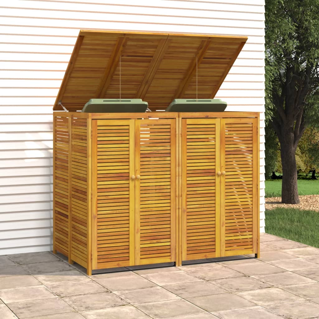 vidaXL Mülltonnenbox für 2 Tonnen 140x89x117 cm Massivholz Akazie