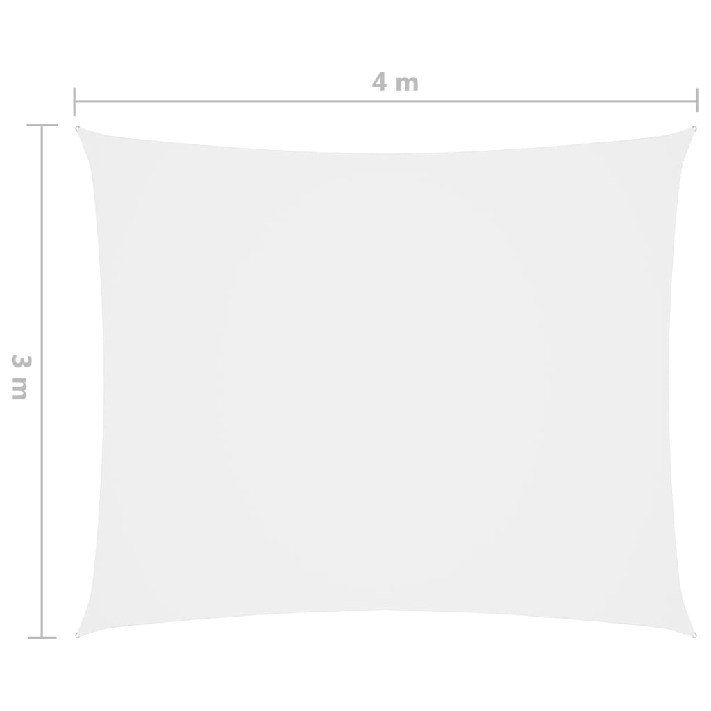 vidaXL Sonnensegel Oxford-Gewebe Rechteckig 3x4 m Weiß