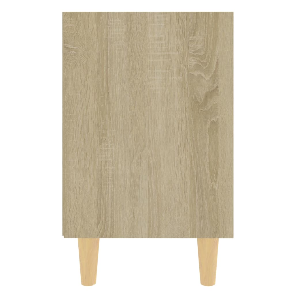 vidaXL Nachttisch mit Massivholz-Beinen Sonoma-Eiche 40x30x50cm
