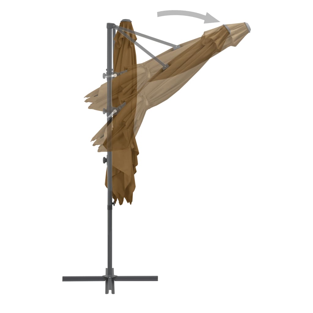 vidaXL Ampelschirm mit Stahlmast Taupe 250 x 250 cm