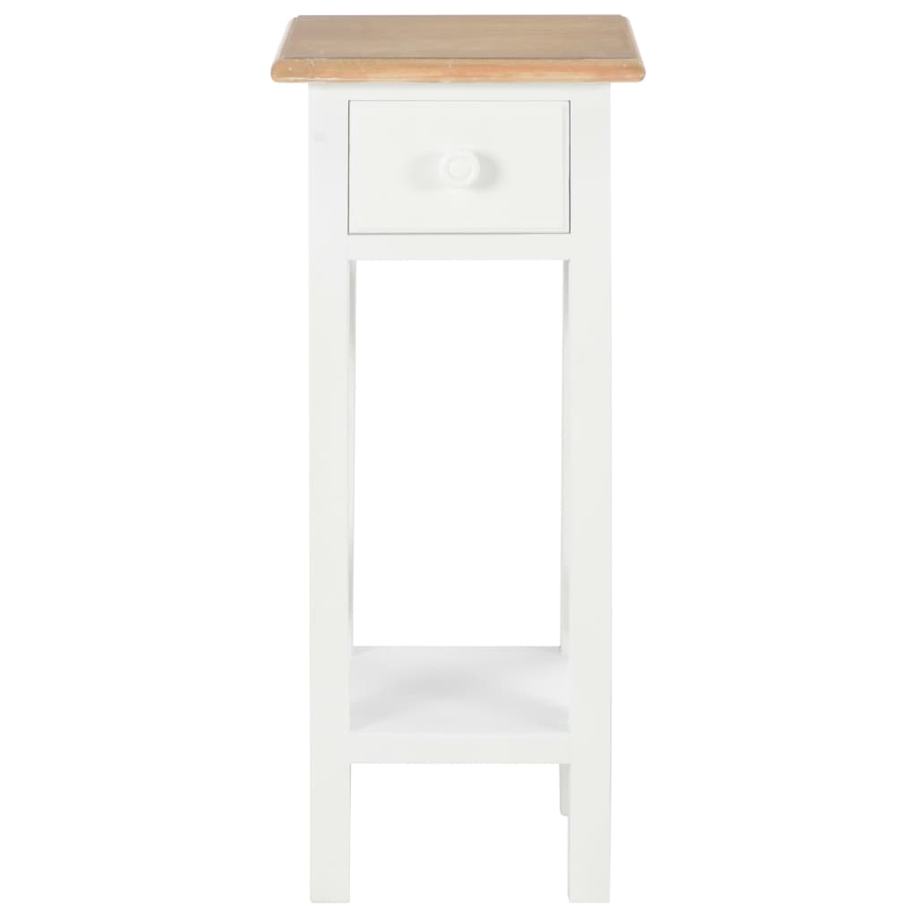280057 vidaXL Side Table White 27x27x65,5 cm Wood