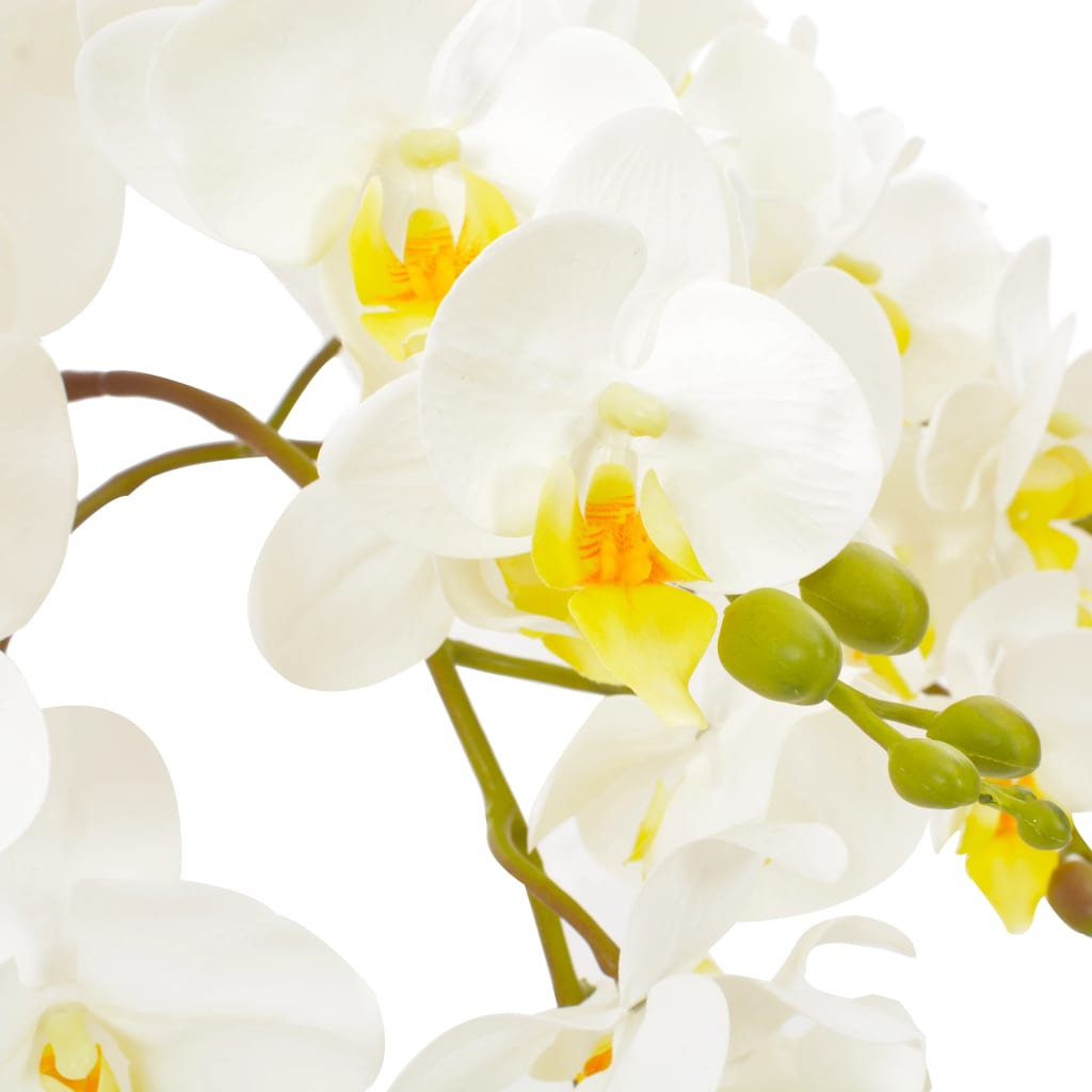 vidaXL Künstliche Orchidee mit Topf Weiß 60 cm