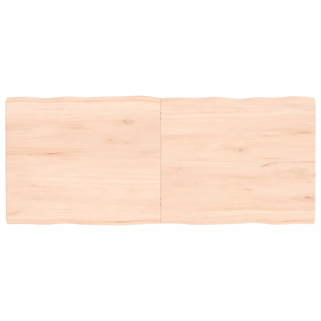 vidaXL Tischplatte 120x50x4 cm Massivholz Eiche Unbehandelt Baumkante