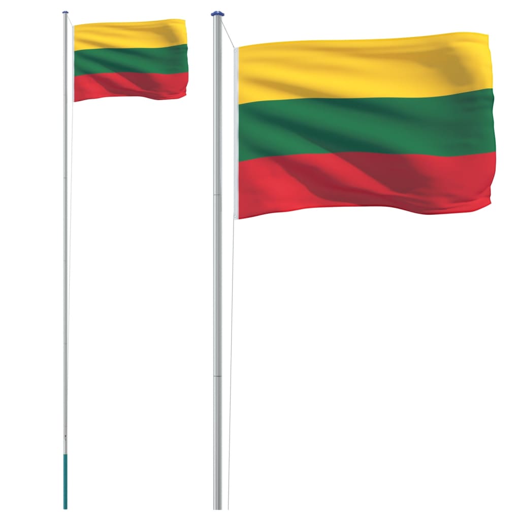 vidaXL Flagge Litauens mit Mast 6,23 m Aluminium