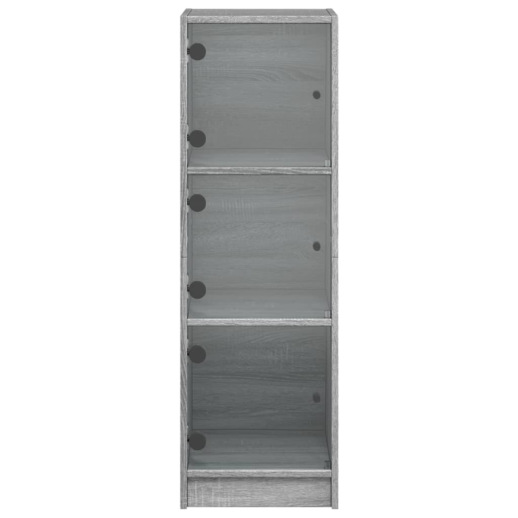 vidaXL Highboard mit Glastüren Grau Sonoma 35x37x109 cm