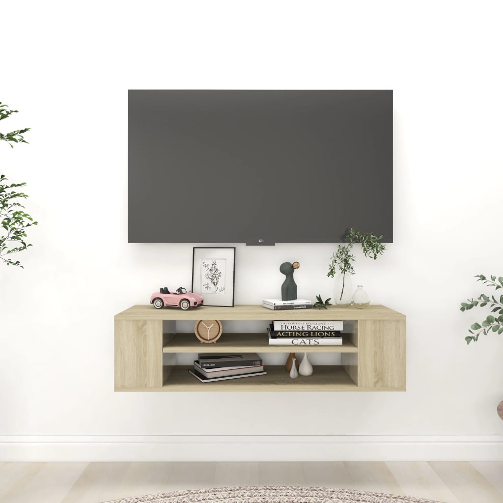 vidaXL TV-Hängeschrank Sonoma-Eiche 100x30x26,5 cm Spanplatte
