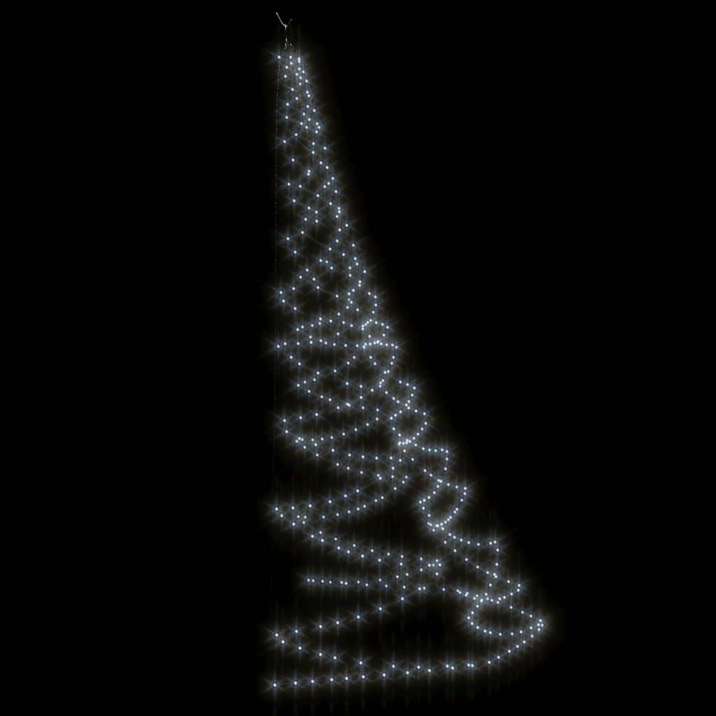 vidaXL Weihnachtsbaum an der Wand mit Metallhaken 260 LED Kaltweiß 3 m