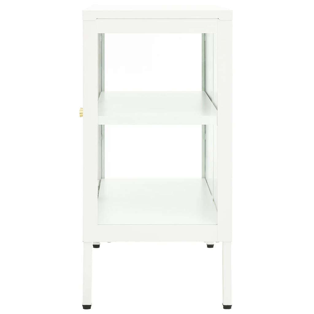 vidaXL Sideboard Weiß 70x35x70 cm Stahl und Glas