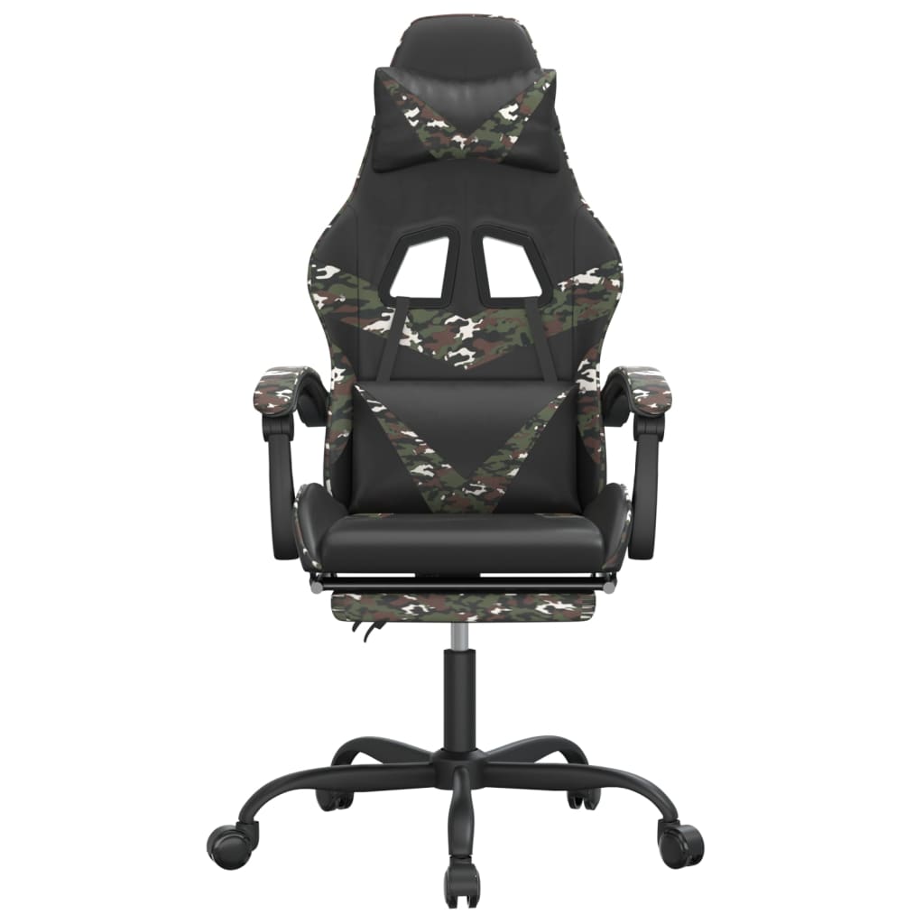 vidaXL Gaming-Stuhl mit Fußstütze Schwarz und Tarnfarben Kunstleder