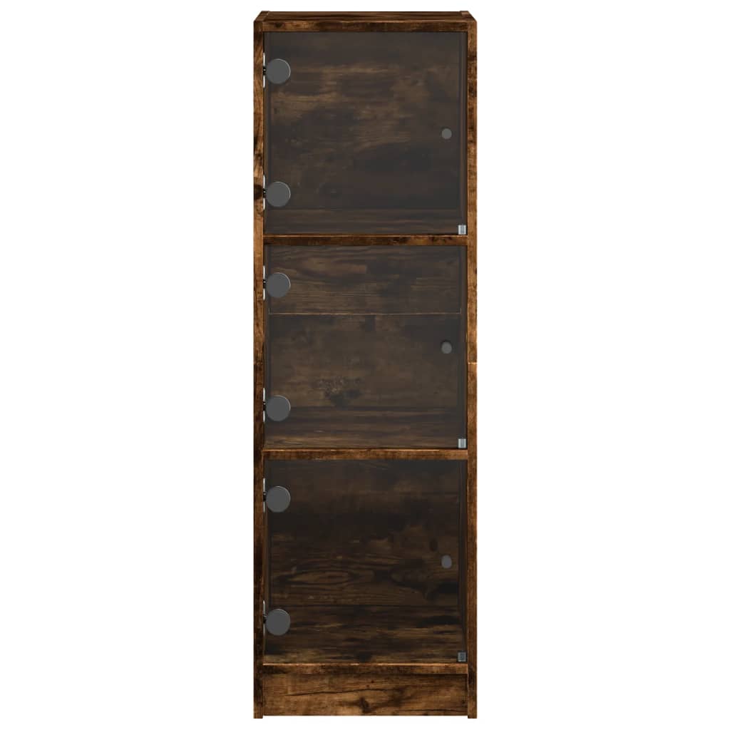 vidaXL Highboard mit Glastüren Räuchereiche 35x37x109 cm
