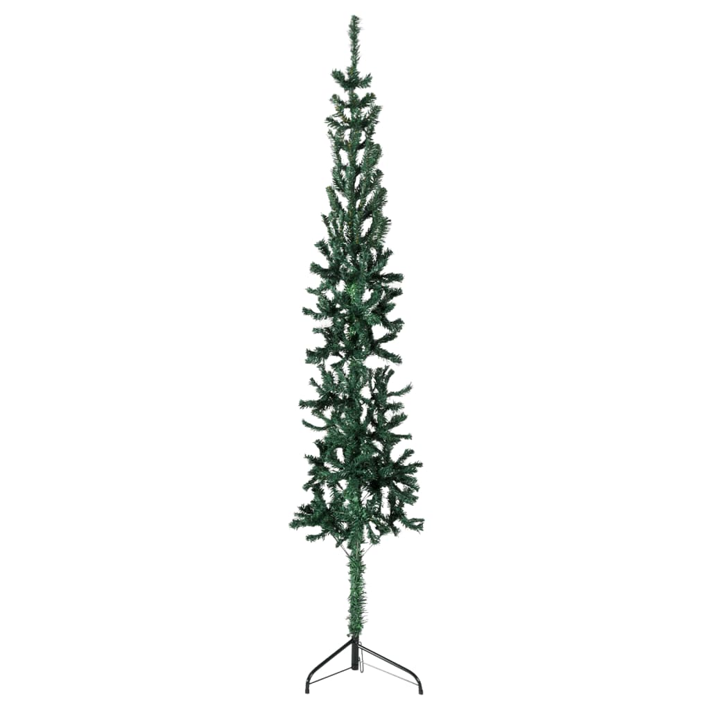vidaXL Künstlicher Halb-Weihnachtsbaum mit Ständer Schlank Grün 180 cm