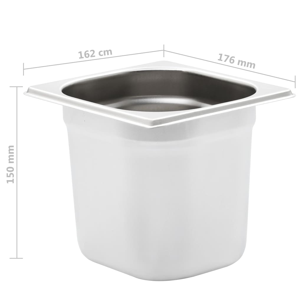 vidaXL Gastronormbehälter 8 Stk. GN 1/6 150 mm Edelstahl