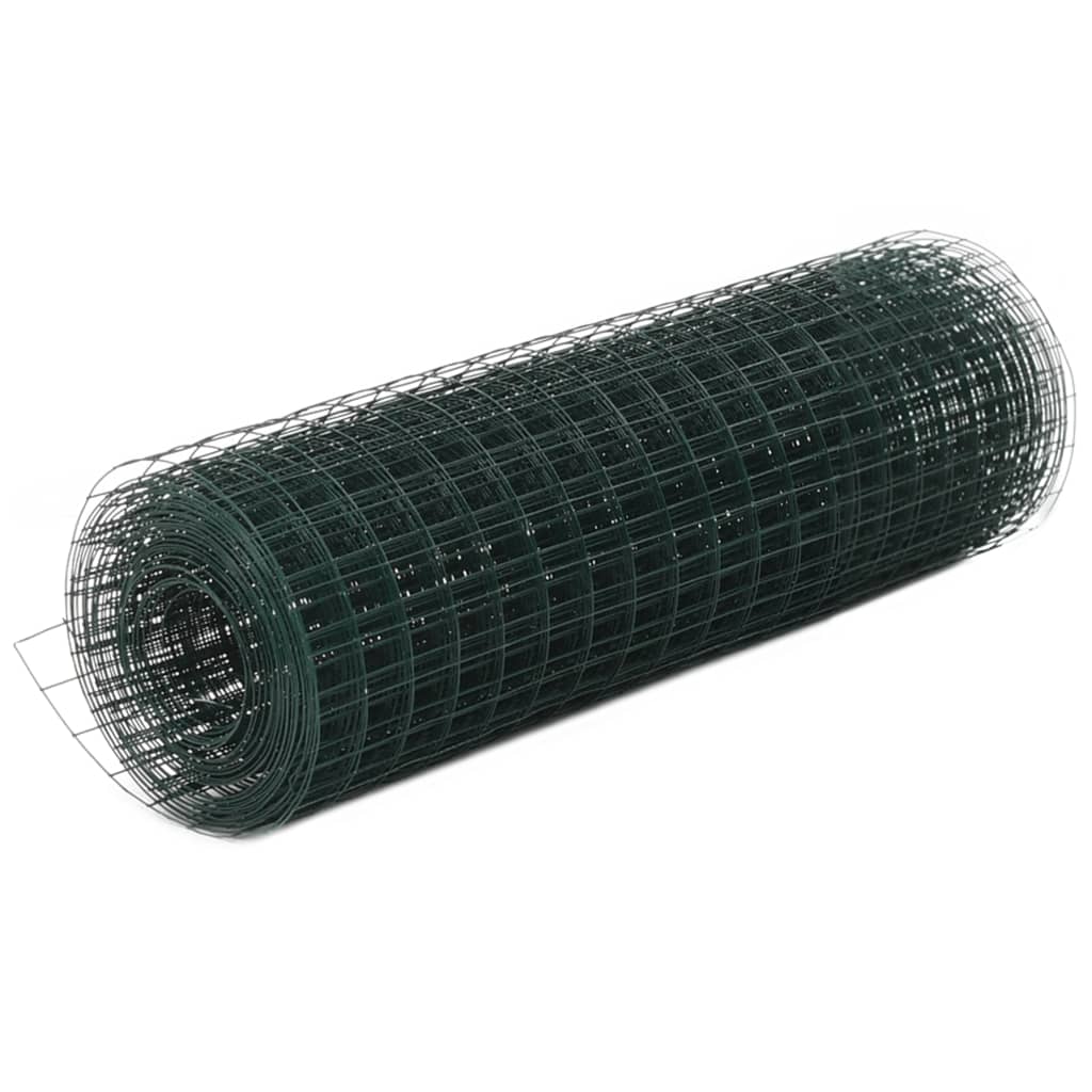vidaXL Drahtzaun Stahl mit PVC-Beschichtung 10x0,5 m Grün