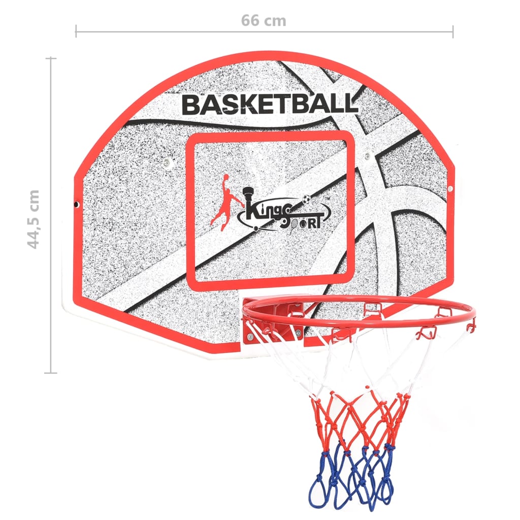 vidaXL 5-tlg. Basketball-Set zur Wandmontage 66x44,5 cm