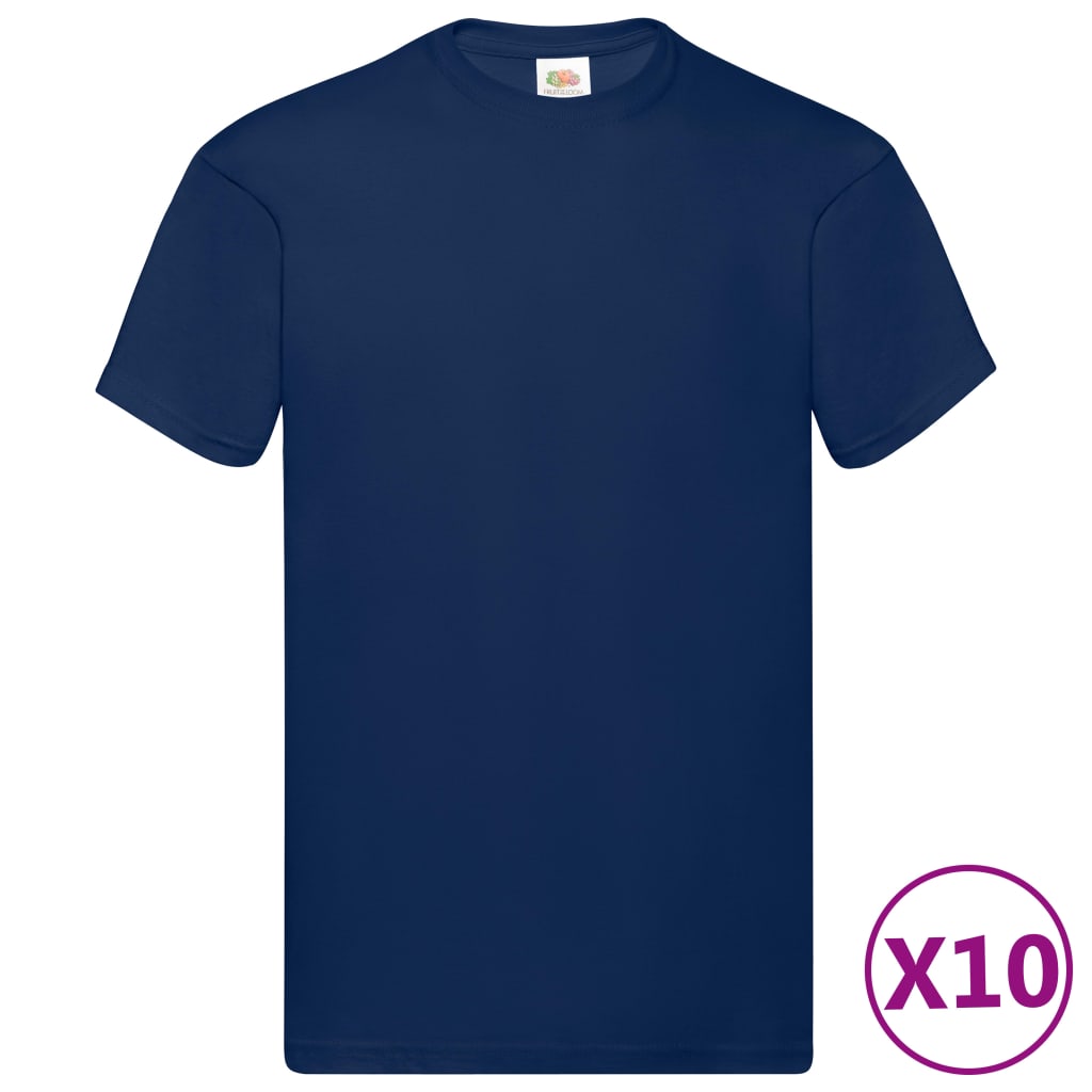 Fruit of the Loom Original T-Shirts 10 Stk. Marineblau XXL Baumwolle