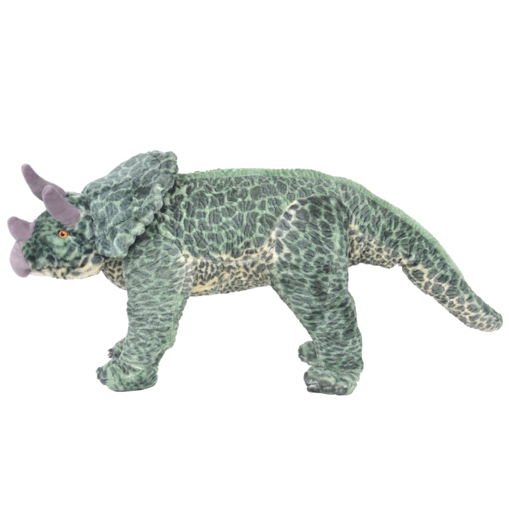 vidaXL Plüschtier Triceratops Stehend Plüsch Grün XXL