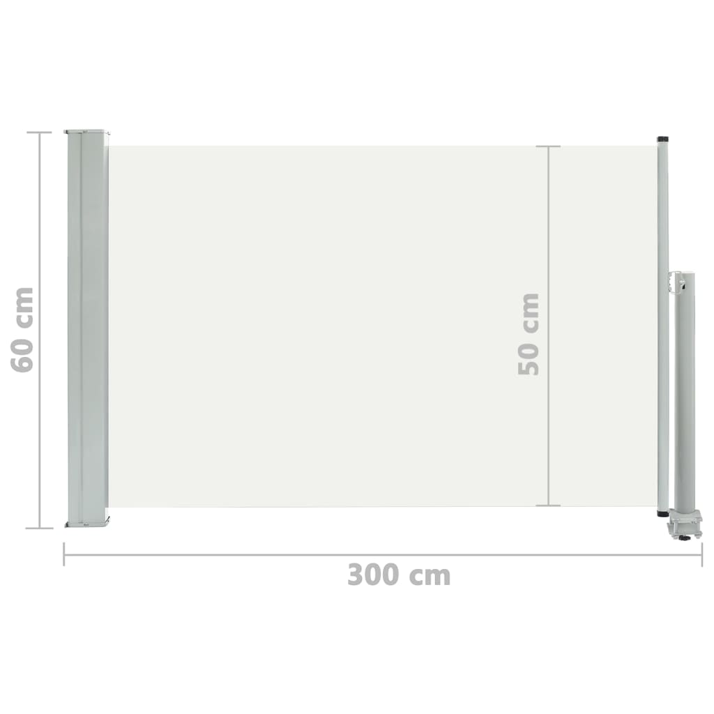 vidaXL Ausziehbare Seitenmarkise 60×300 cm Creme