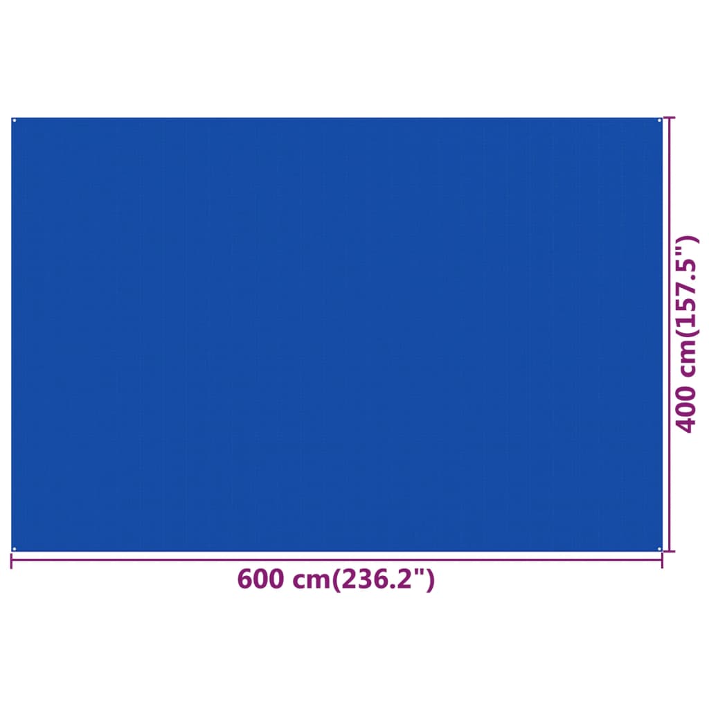 vidaXL Zeltteppich 400x600 cm Blau HDPE