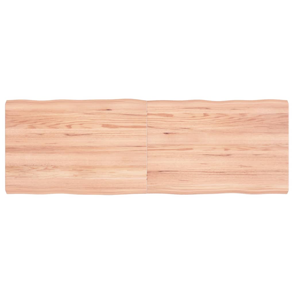 vidaXL Tischplatte 120x40x4 cm Massivholz Eiche Behandelt Baumkante