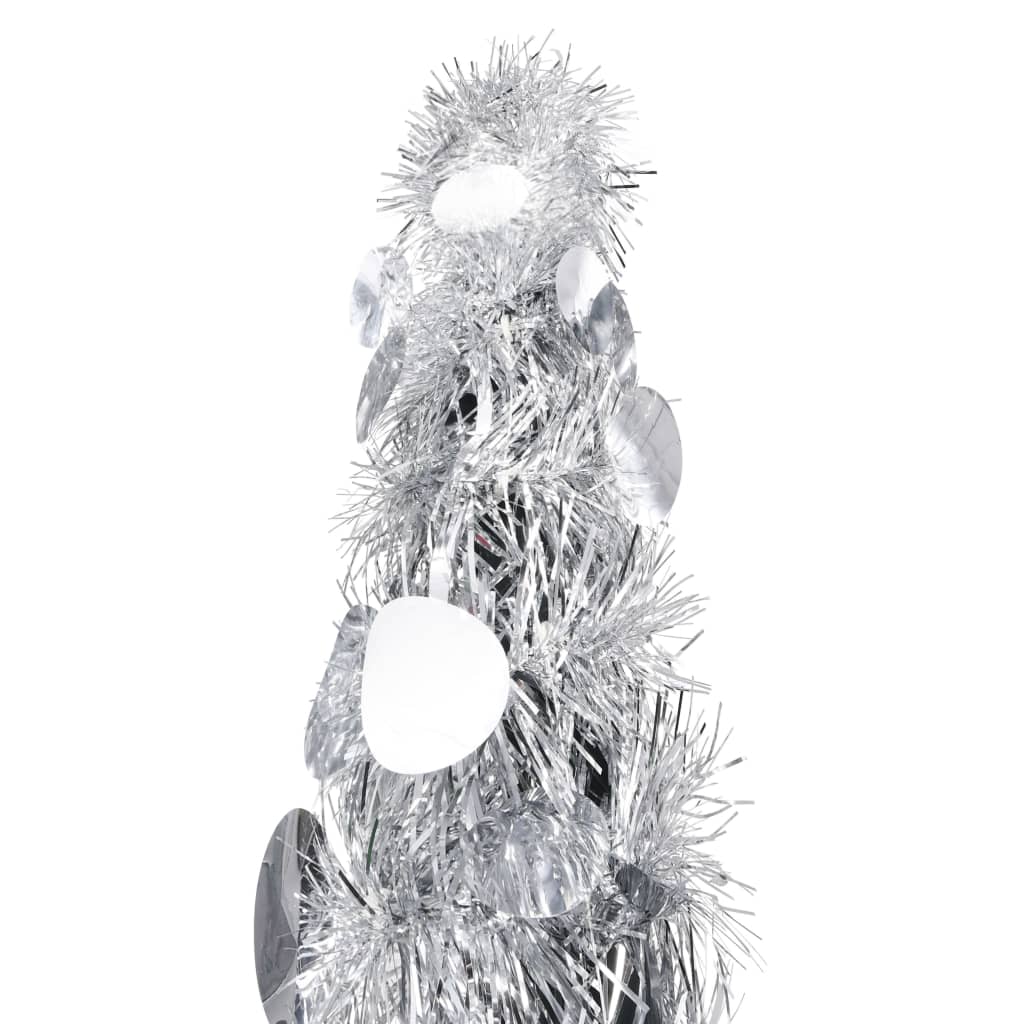 vidaXL Künstlicher Pop-Up-Weihnachtsbaum Silber 150 cm PET