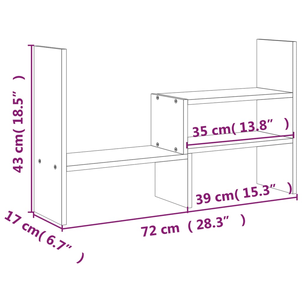 vidaXL Monitorständer Honigbraun (39-72)x17x43 cm Massivholz Kiefer