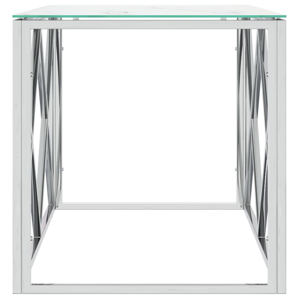 vidaXL Couchtisch 110x45x45 cm Edelstahl und Glas