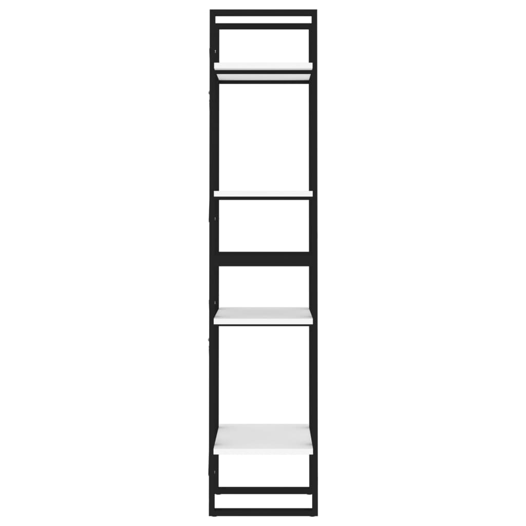 vidaXL Bücherregal 4 Fächer Weiß 40x30x140 cm Spanplatte