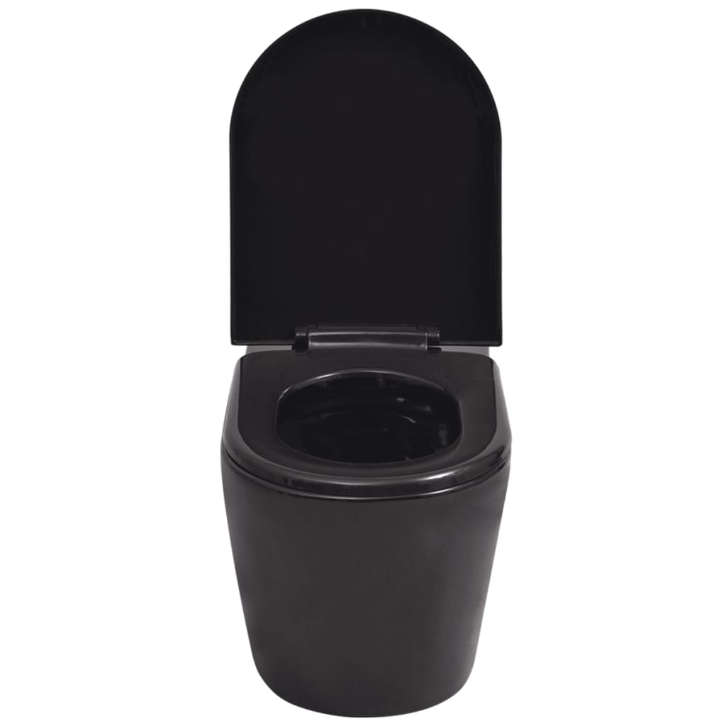 vidaXL Wandmontierte Toilette Keramik Schwarz