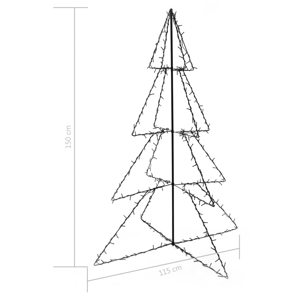 vidaXL Weihnachtsbaum in Kegelform 240 LEDs Indoor Outdoor 115x150 cm
