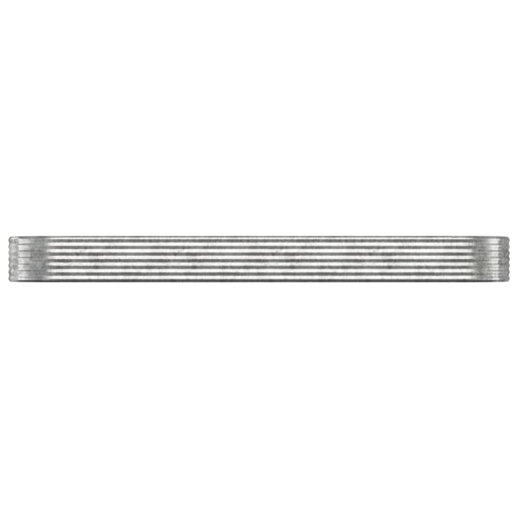 vidaXL Hochbeet Pulverbeschichteter Stahl 396x100x36 cm Silbern