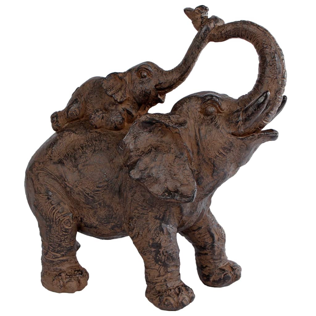 Gifts Amsterdam Skulptur Elephants Polystone Braun 28x13x28 cm