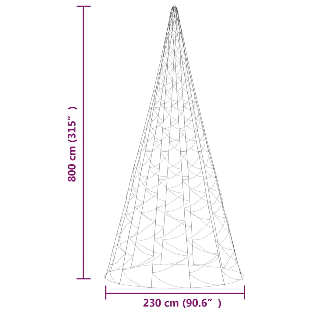 LED-Weihnachtsbaum für Fahnenmast Mehrfarbig 310 LEDs 300 cm 88230, Günstig Möbel, Küchen & Büromöbel kaufen