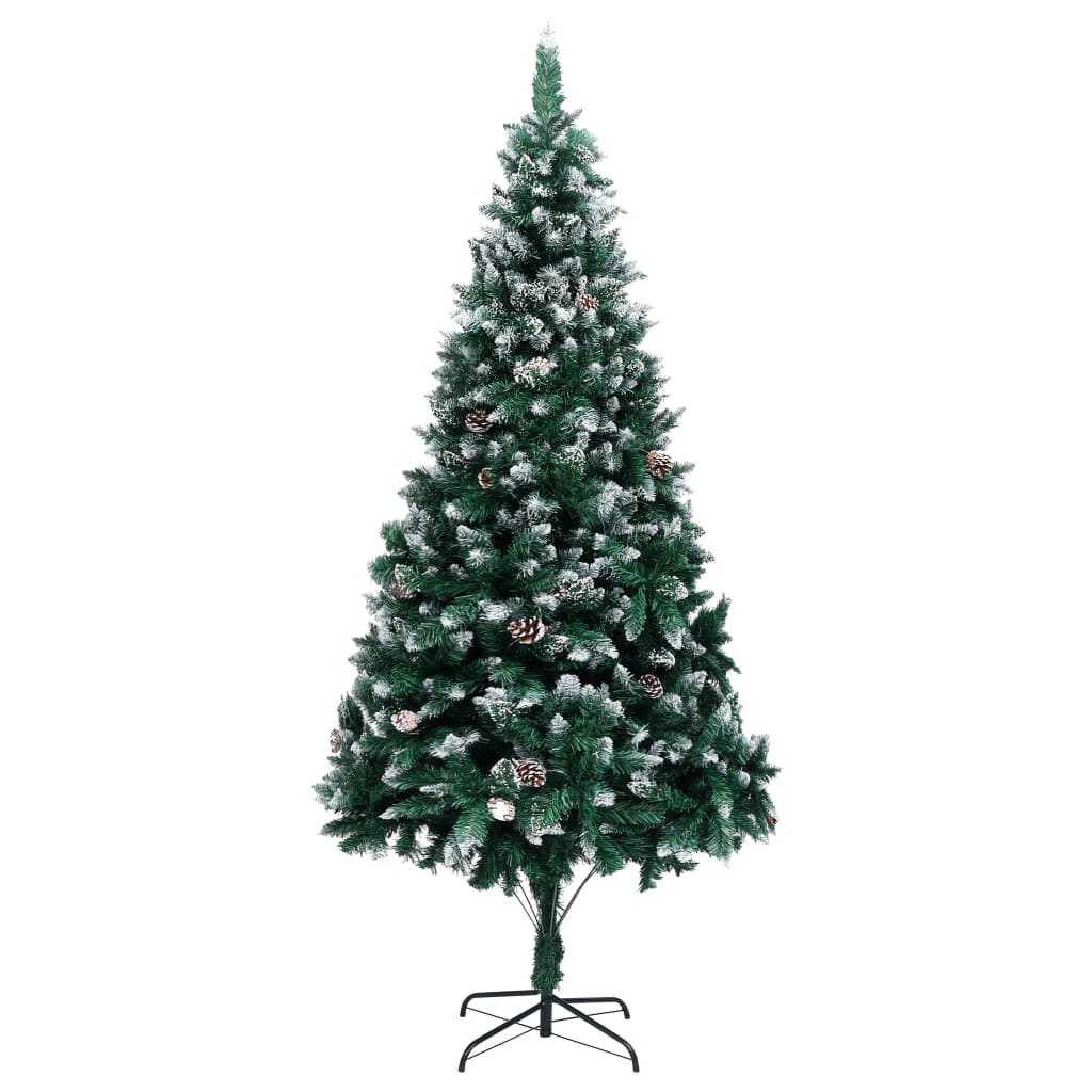 vidaXL Künstlicher Weihnachtsbaum mit Zapfen und Schnee 240 cm