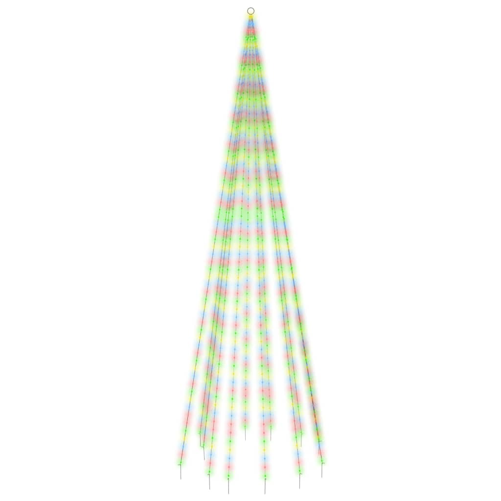 vidaXL LED-Weihnachtsbaum für Fahnenmast Mehrfarbig 732 LEDs 500 cm