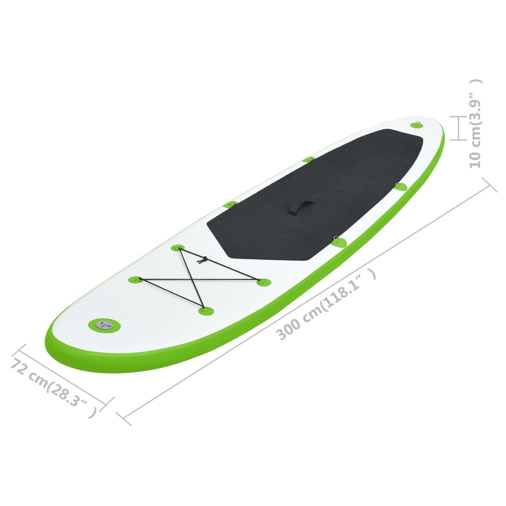 vidaXL Aufblasbares Stand Up Paddle Board Set Grün und Weiß