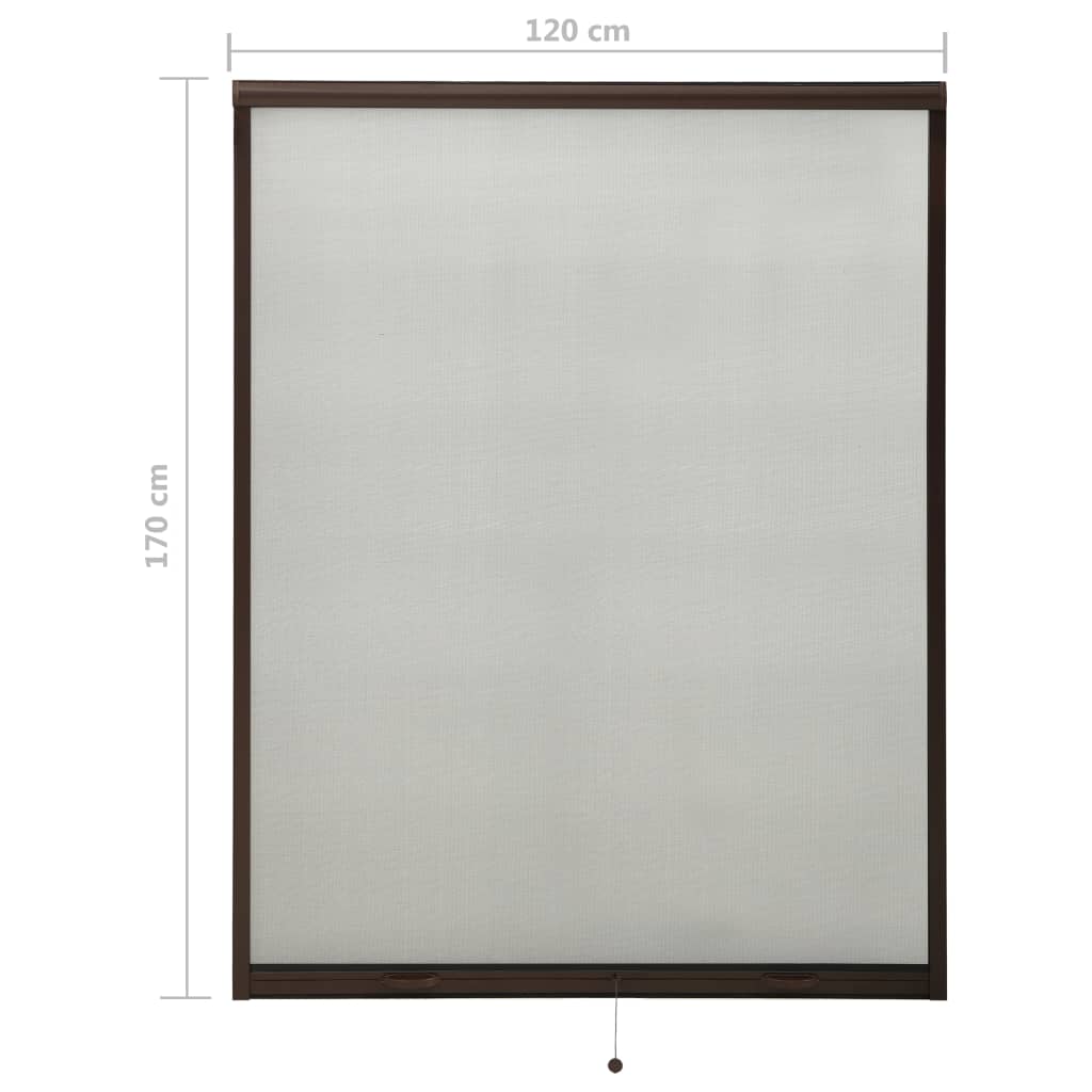 vidaXL Insektenschutzrollo für Fenster Braun 120x170 cm