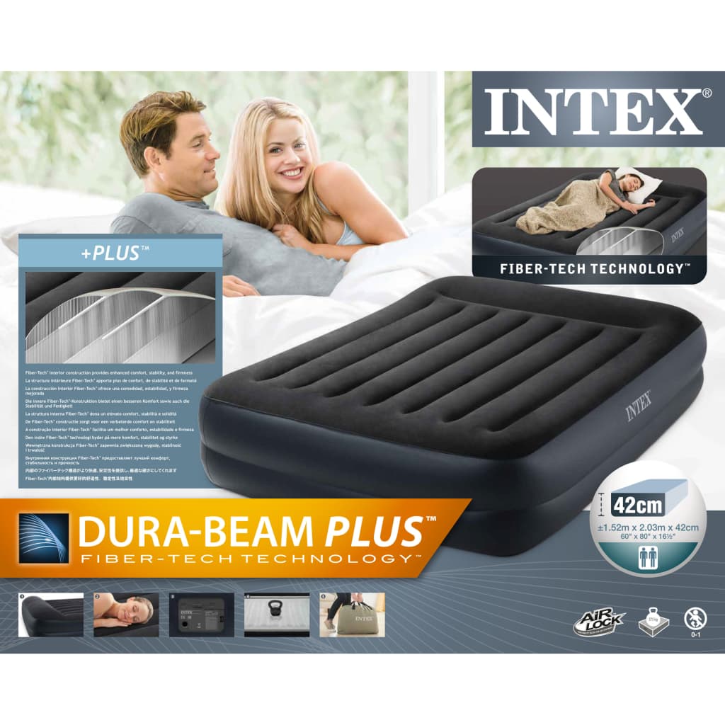 Intex Luftbett Dura-Beam Plus Pillow Rest Raised Queen 42 cm