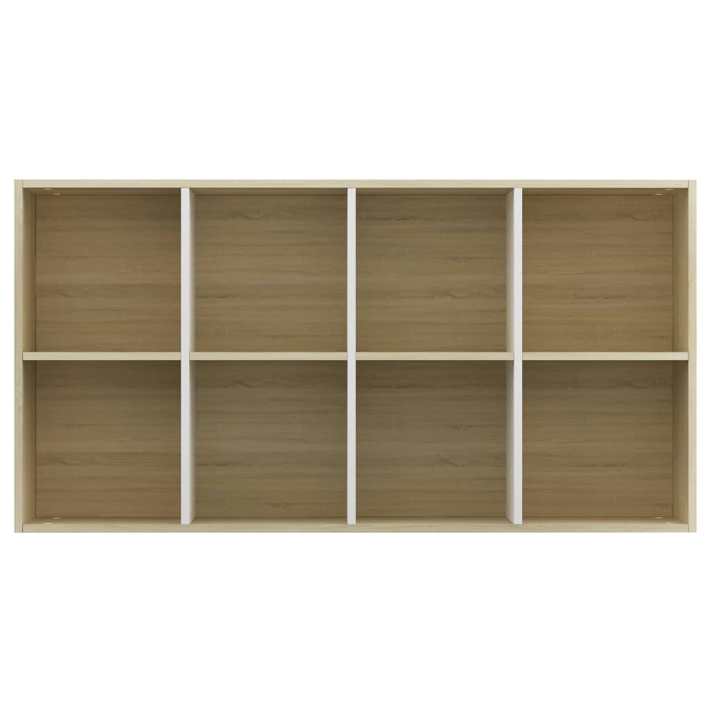 vidaXL Bücherregal/Sideboard Weiß Sonoma-Eiche 66×30×130 cm