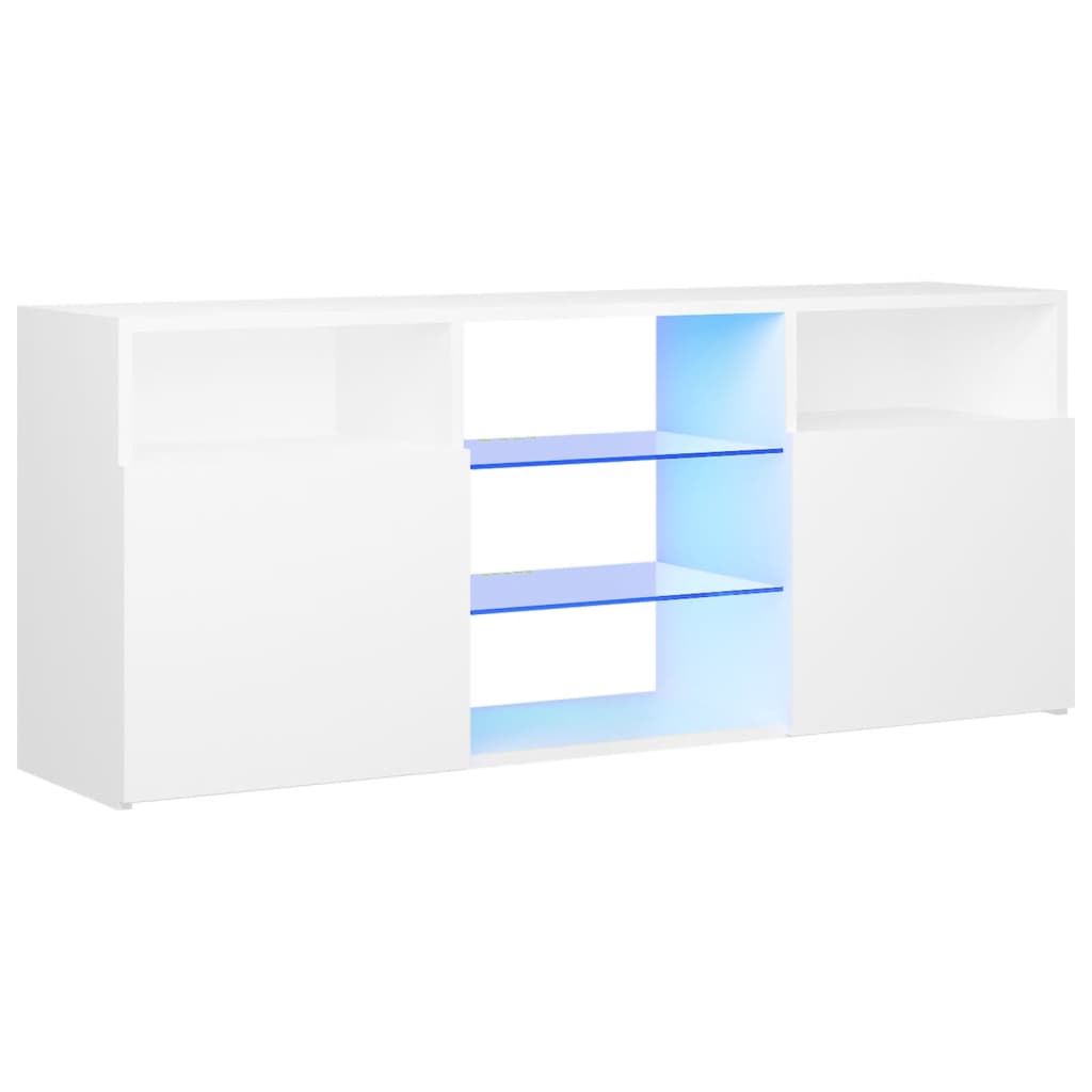 vidaXL TV-Schrank mit LED-Leuchten Weiß 120x30x50 cm