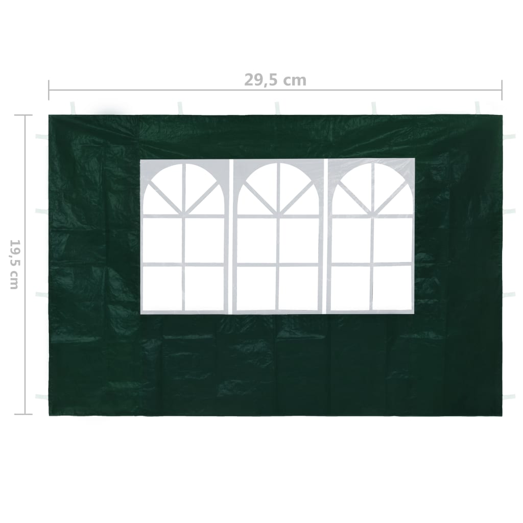 vidaXL Partyzelt-Seitenwände 2 Stk. mit Fenster Grün