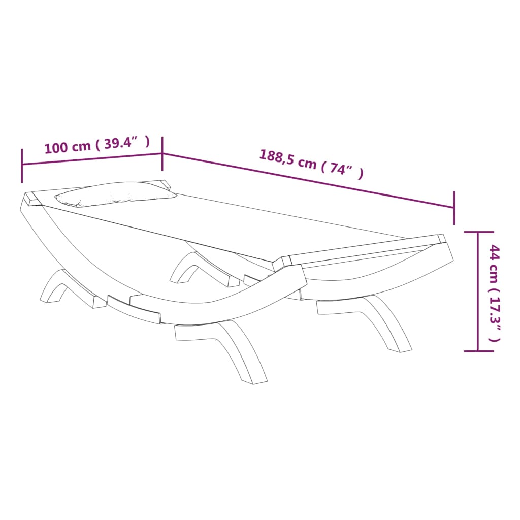 VidaXL Loungebett Aus Bugholz – Creme, 100x188,5x44 Cm – Perfekt Für Garten & Terrasse