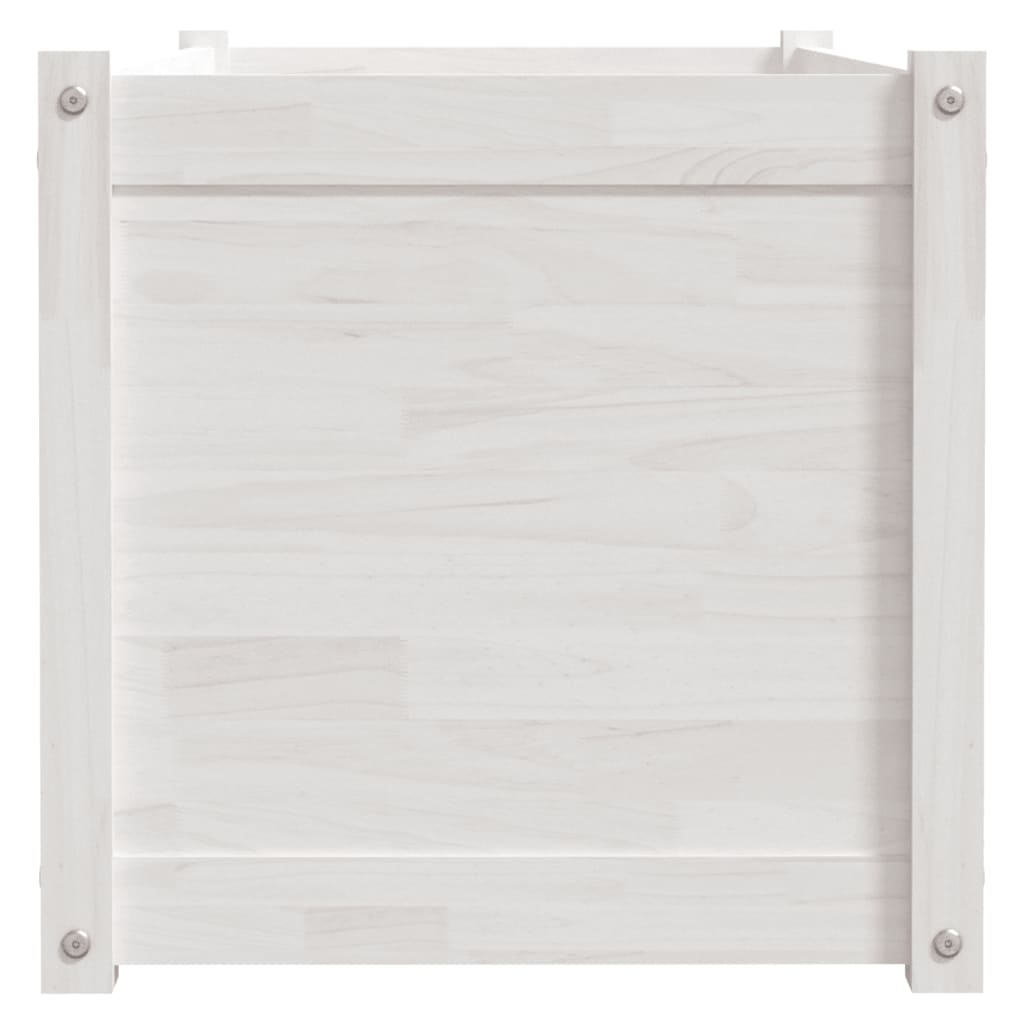 vidaXL Pflanzkübel Weiß 100x50x50 cm Massivholz Kiefer