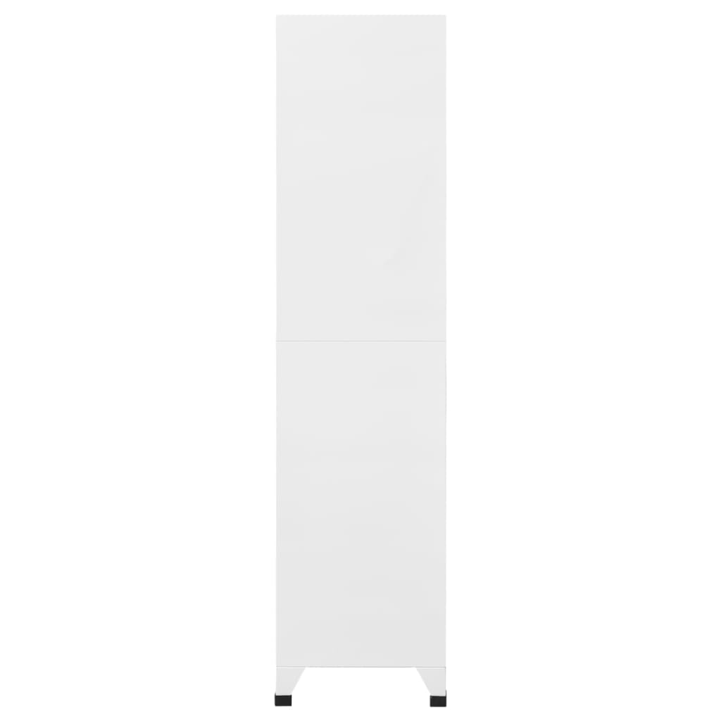 vidaXL Schließfachschrank Weiß 90x45x180 cm Stahl