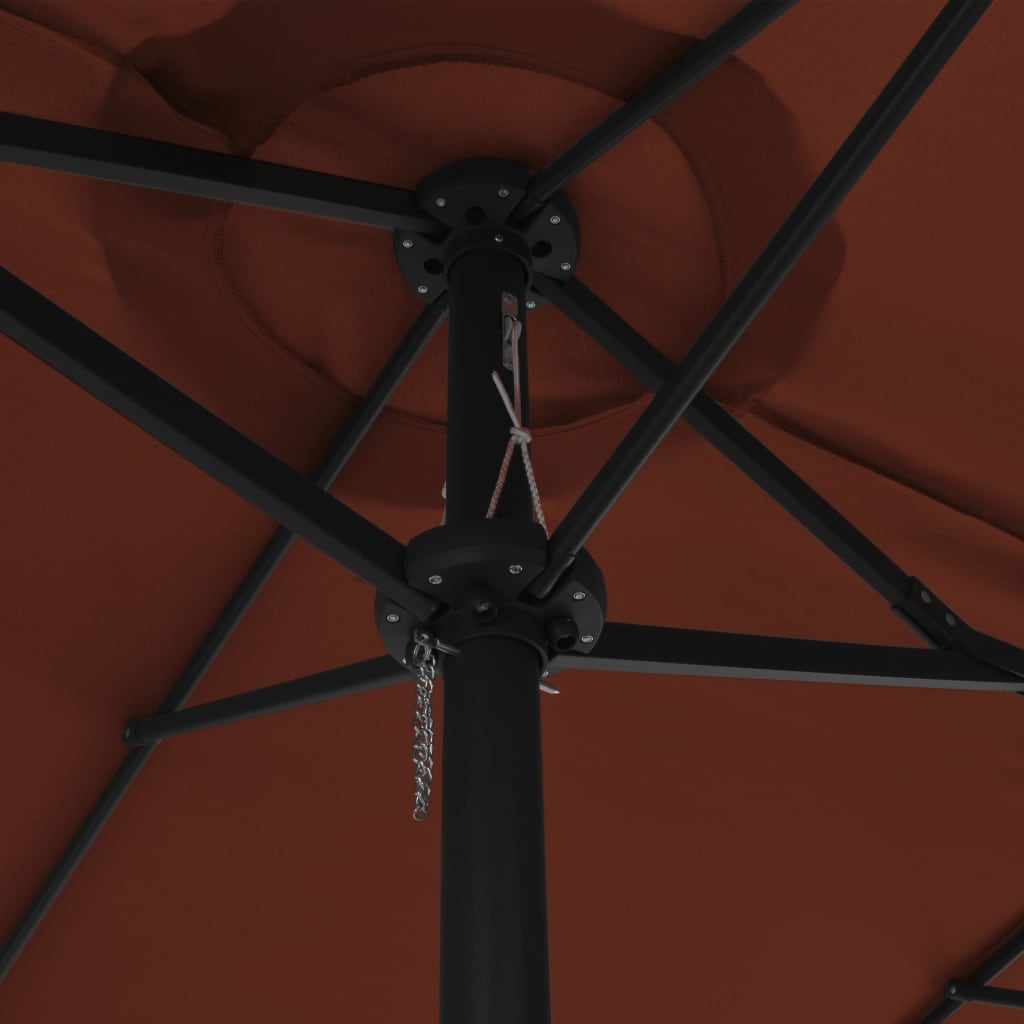 vidaXL Sonnenschirm mit Aluminium-Mast 460x270 cm Terracotta-Rot