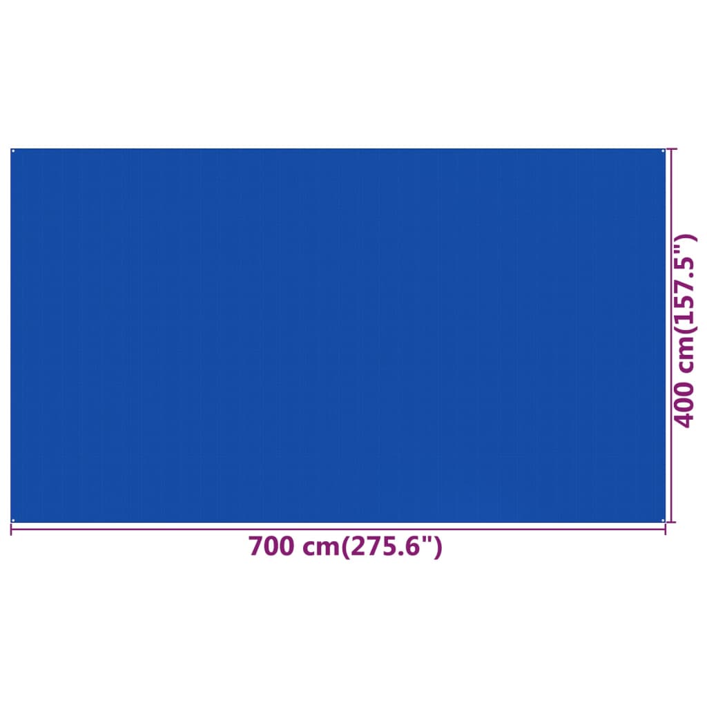 vidaXL Zeltteppich 400x700 cm Blau HDPE